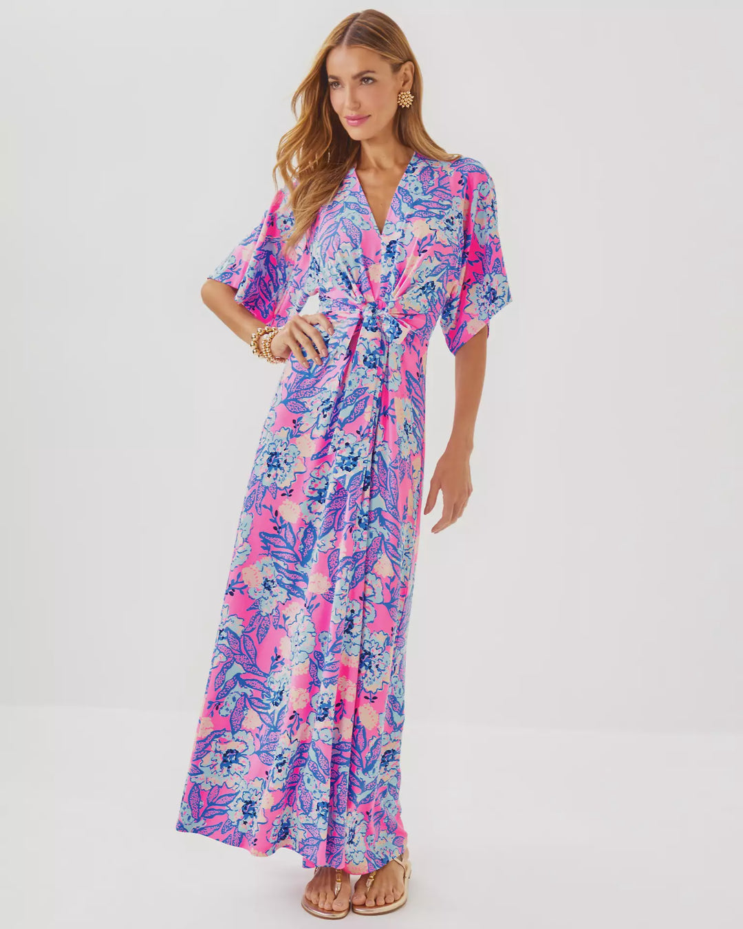 Lilly Pulitzer Wisteria V-Neck Maxi Dress- Multi Totally Koalafied