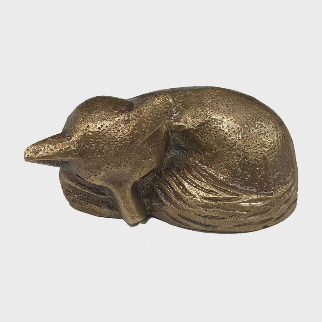 Madison Bay Co.  Antiqued Brass Sleeping Fox Tabletop Decor