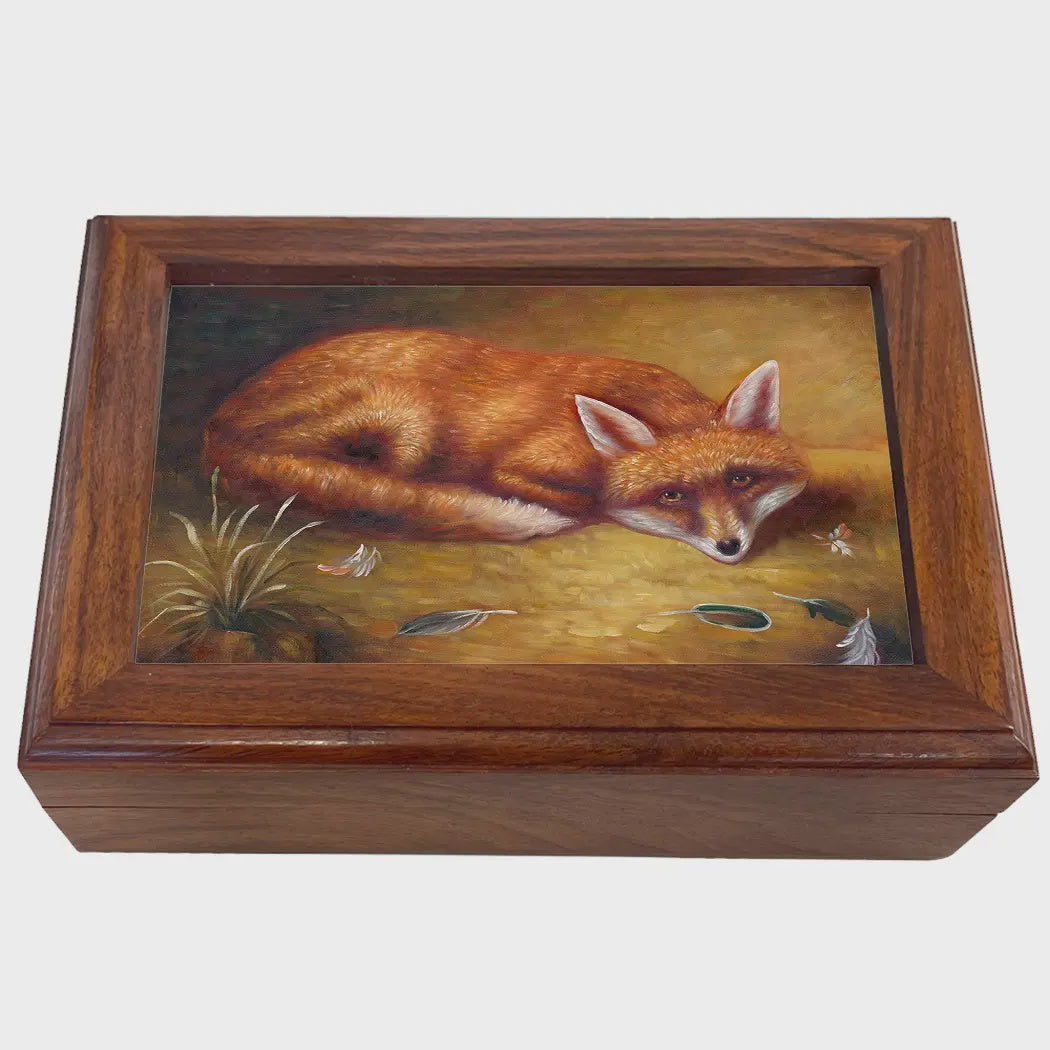 Madison Bay Co. Fox's Meal Painting Reproduction Solid Wood Trinket Box