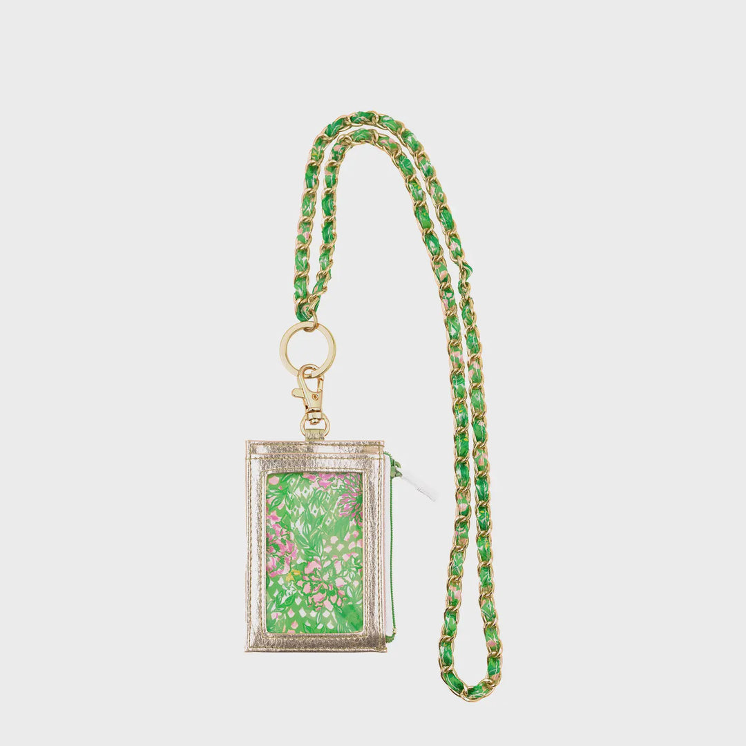 Lilly Pulitzer Zip Id Lanyard- Lime Feeling Good