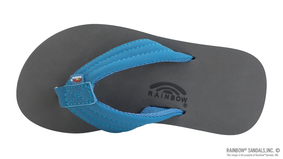 The Grombow Kids - Soft Rubber Top Sole with 1" Strap and Pin line-Blue/Orange/Gray