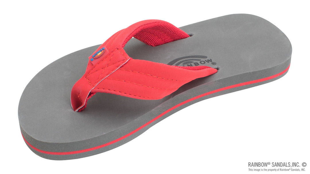 The Grombow Kids - Soft Rubber Top Sole with 1" Strap and Pin line-Red