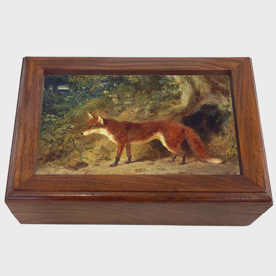 Madison Bay Co. Fox & Feathers Equestrian Solid Wood Trinket Box