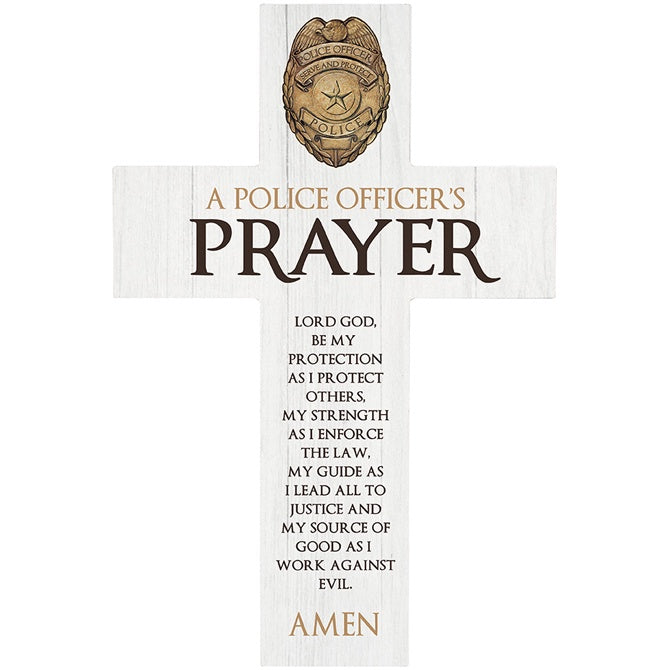 A Police Officer's Prayer Cross Wall Decor
