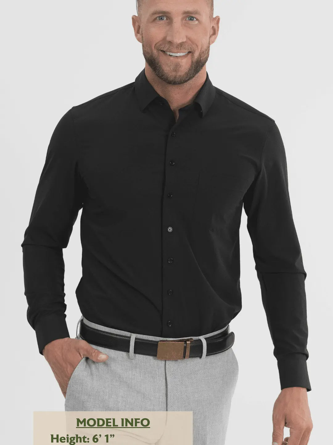 Tough Apparel Black Hustle Dress Shirt - Short Sleeve