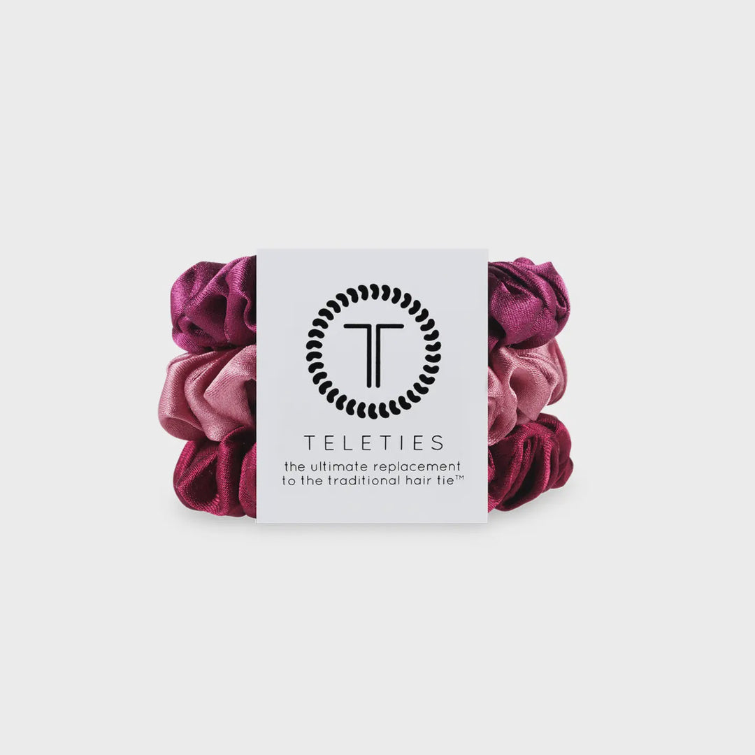 Teleties Burgundy Bliss Small Silk Hair Scrunchies