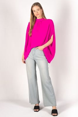 Crepe Mock Neck Top