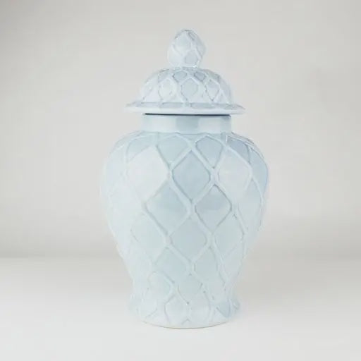 Oak Lane - Light Blue Textured Ginger Jar - Large
