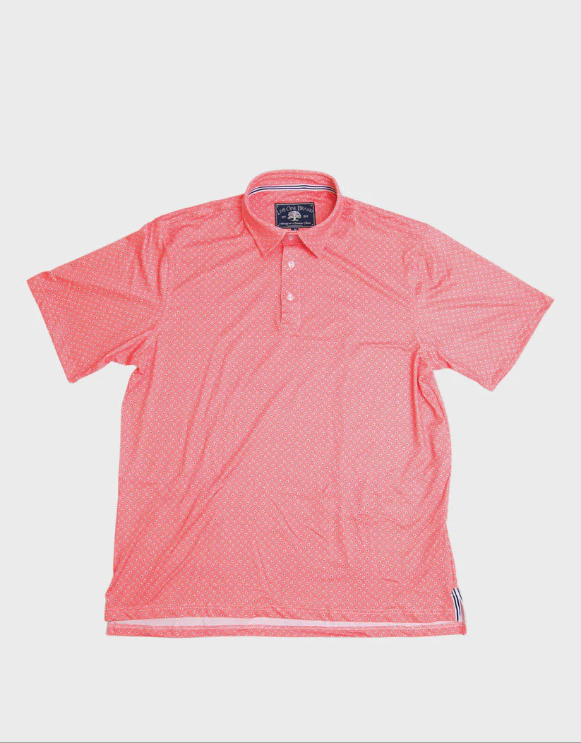 Live Oak Coral Paisley Performance Polo