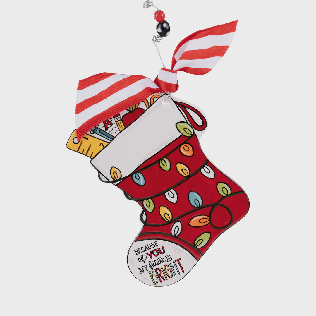 Glory Haus Future Bright Teacher Stocking Flat Ornament
