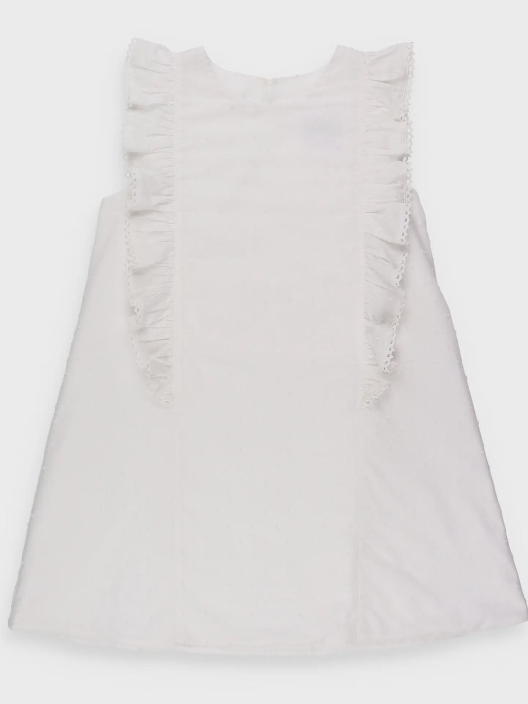 Girls White Swiss Dot Dress