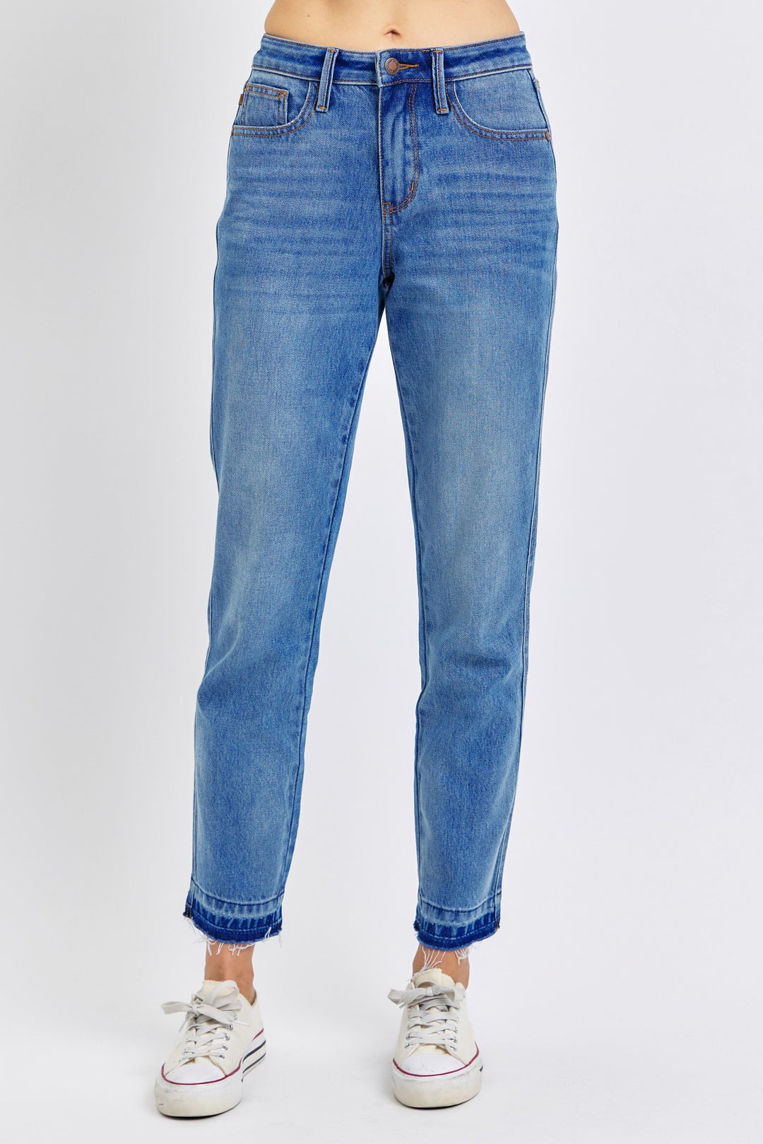 Judy Blue Mid Rise Rigid Front Stretch Back Jeans