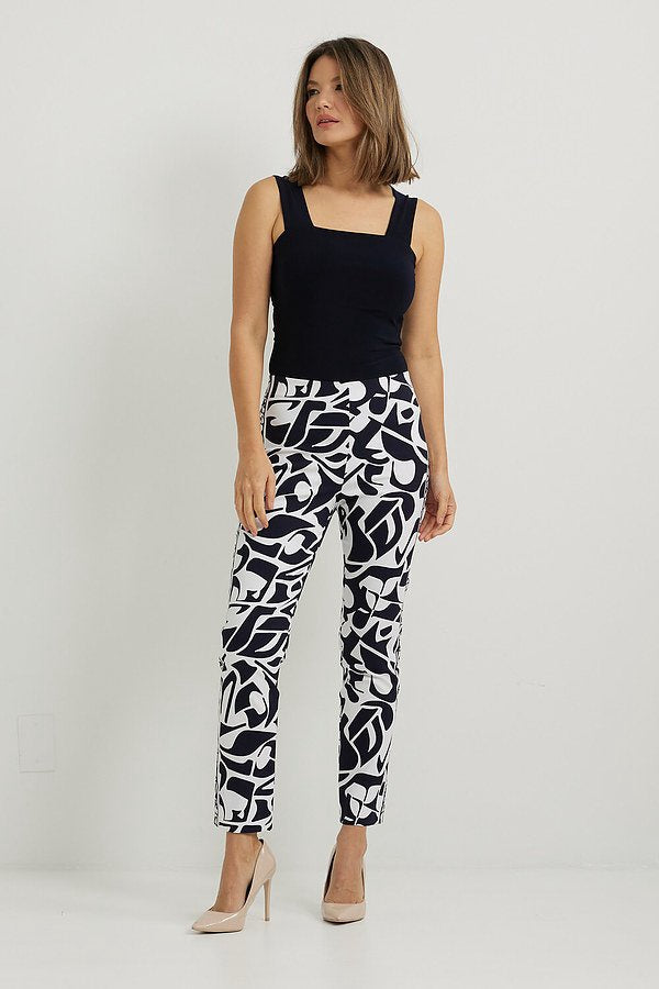 Joseph Ribkoff Abstract Print Cropped Pants