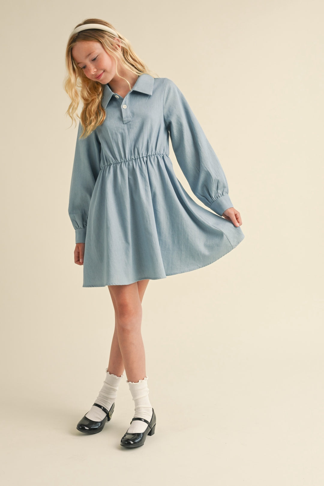 Girls Long Sleeve Shirt Dress