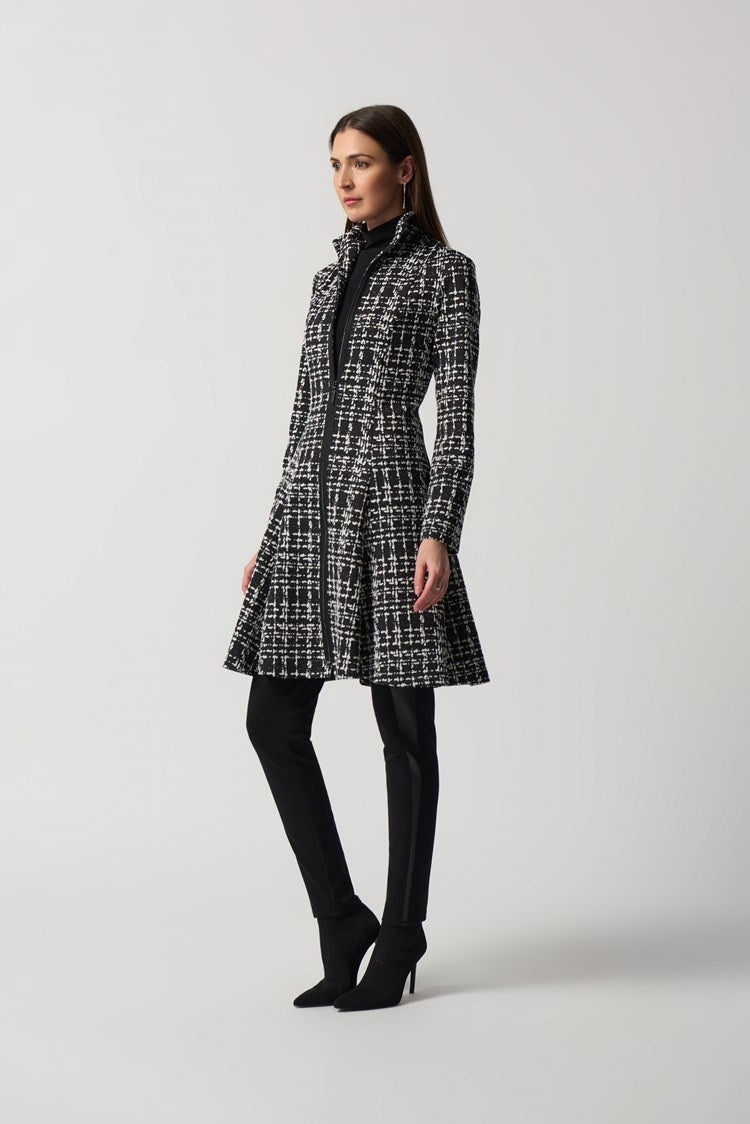 Joseph Ribkoff Black/White Plaid Coat