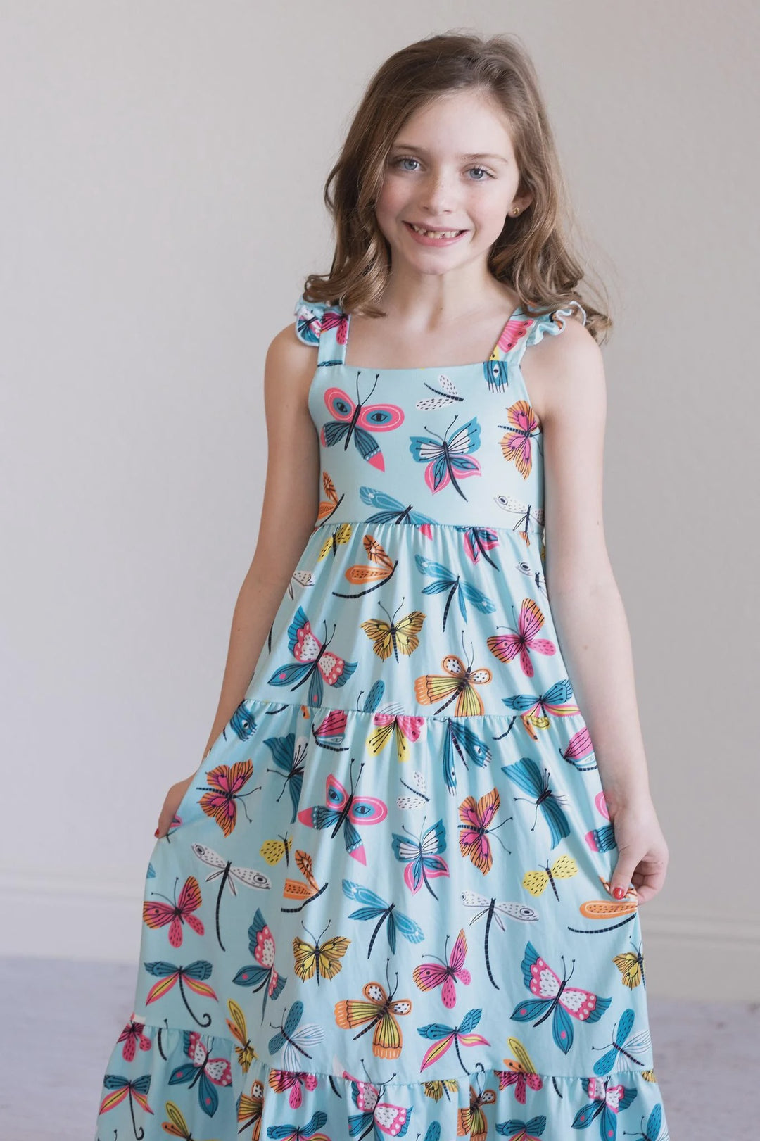 Mila and Rose Little Flutters Ruffle Maxi Dress