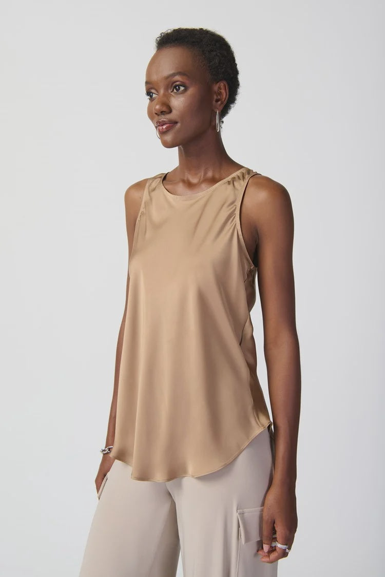 Joseph Ribkoff Satin Fit and Flare Sleeveless Top