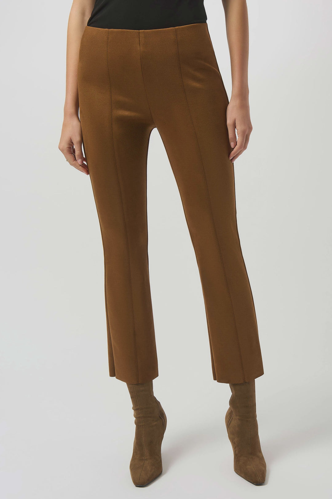Joseph Ribkoff Scuba Suede Flared Pants- Brown