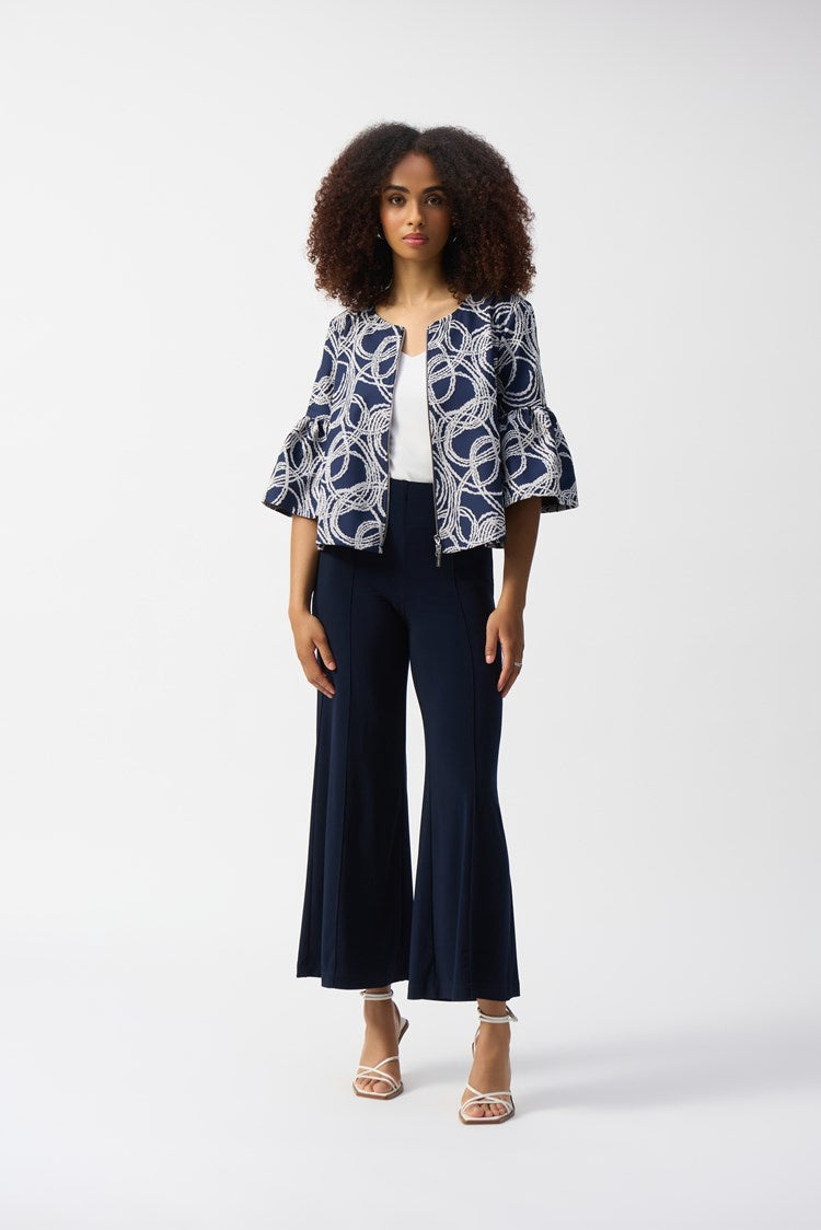 Joseph Ribkoff Silky Knit Pull-On Wide-Leg Pants Midnight Blue