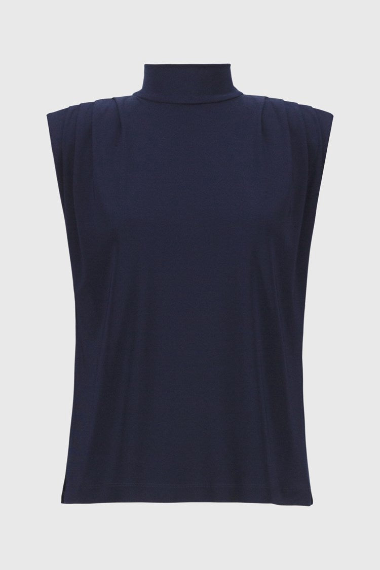 Joseph Ribkoff Silky Knit Boxy Sleeveless Top Midnight Blue
