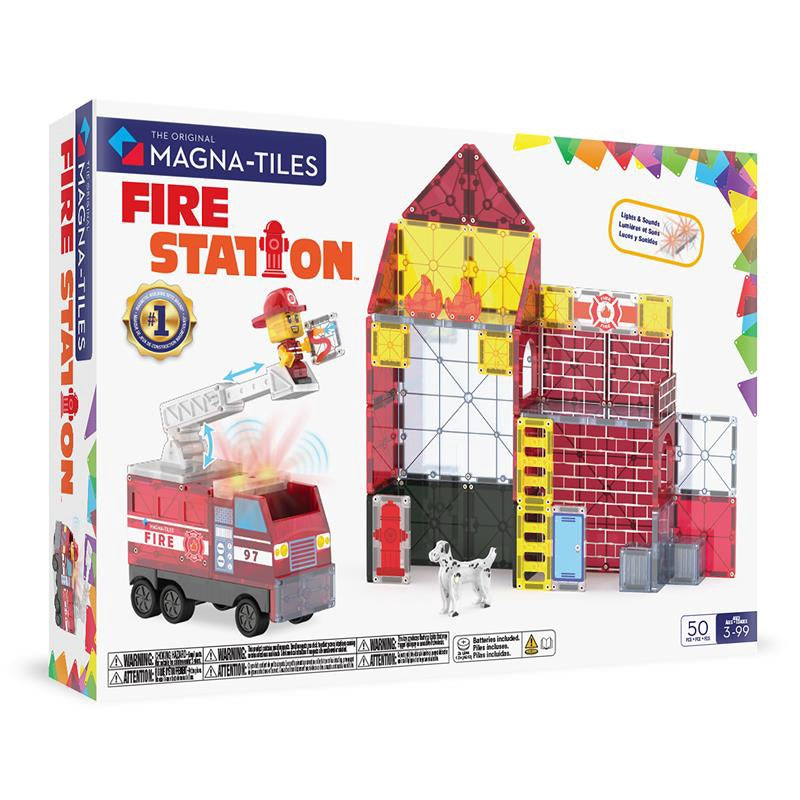 Magna-Tiles Fire Station- 50 Piece Set