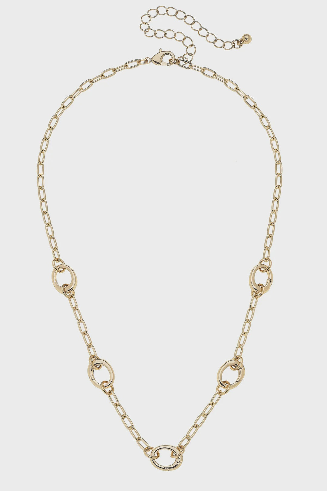 Canvas Sierra Dainty Charm Collector Necklace in Shiny Gold - 15"