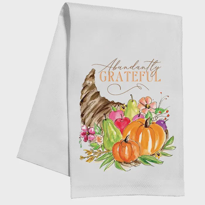 RosanneBeck Collections Abundantly Grateful Cornucopia Kitchen Towel