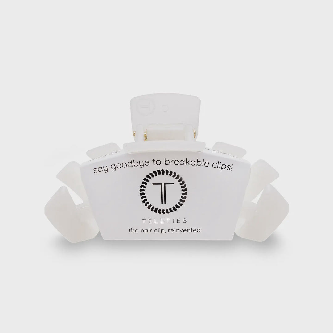Teleties Small Classic Coconut White Hair Clip