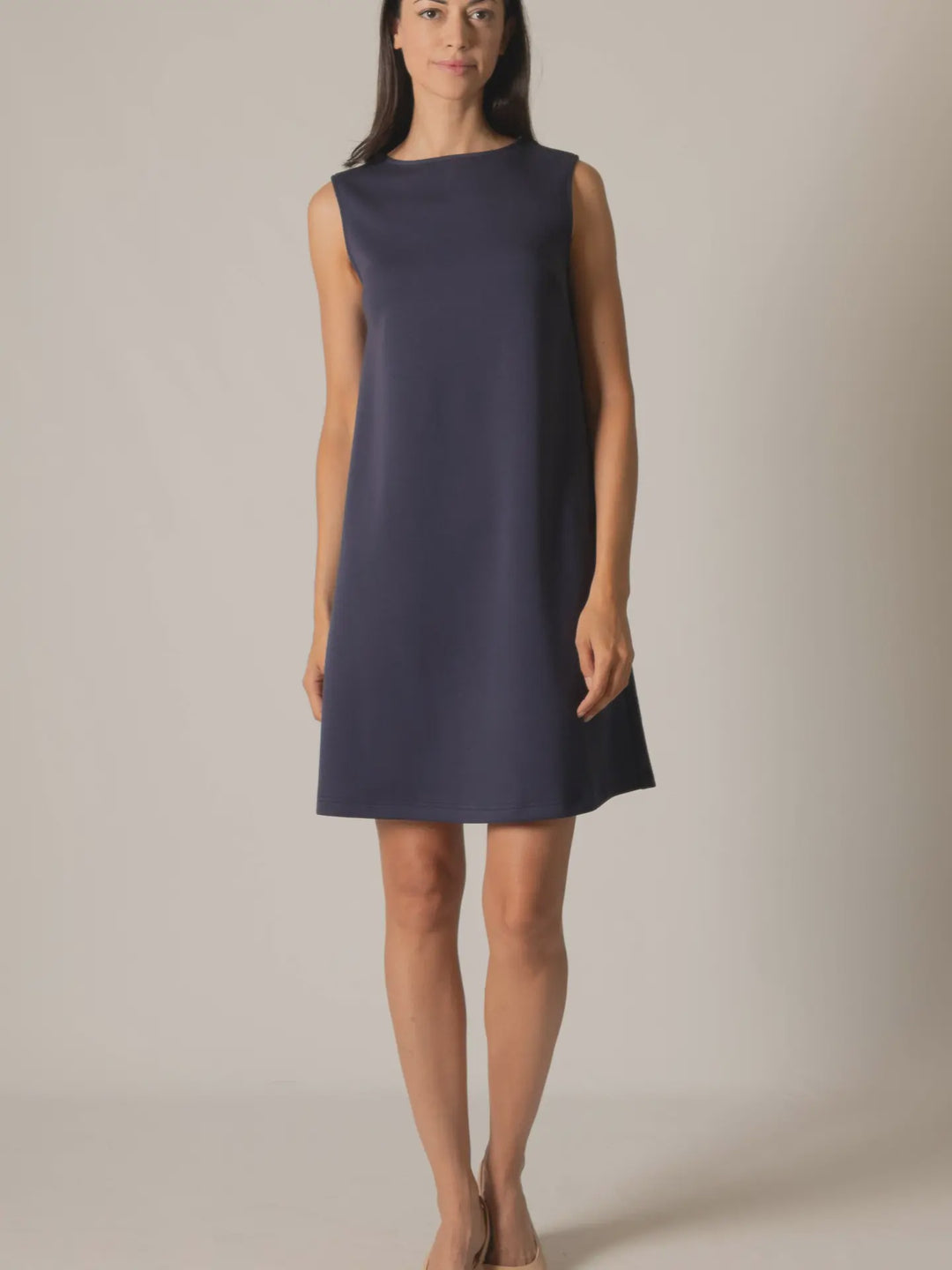 P. CILL Butter Modal Sleeveless Shift Dress- Navy
