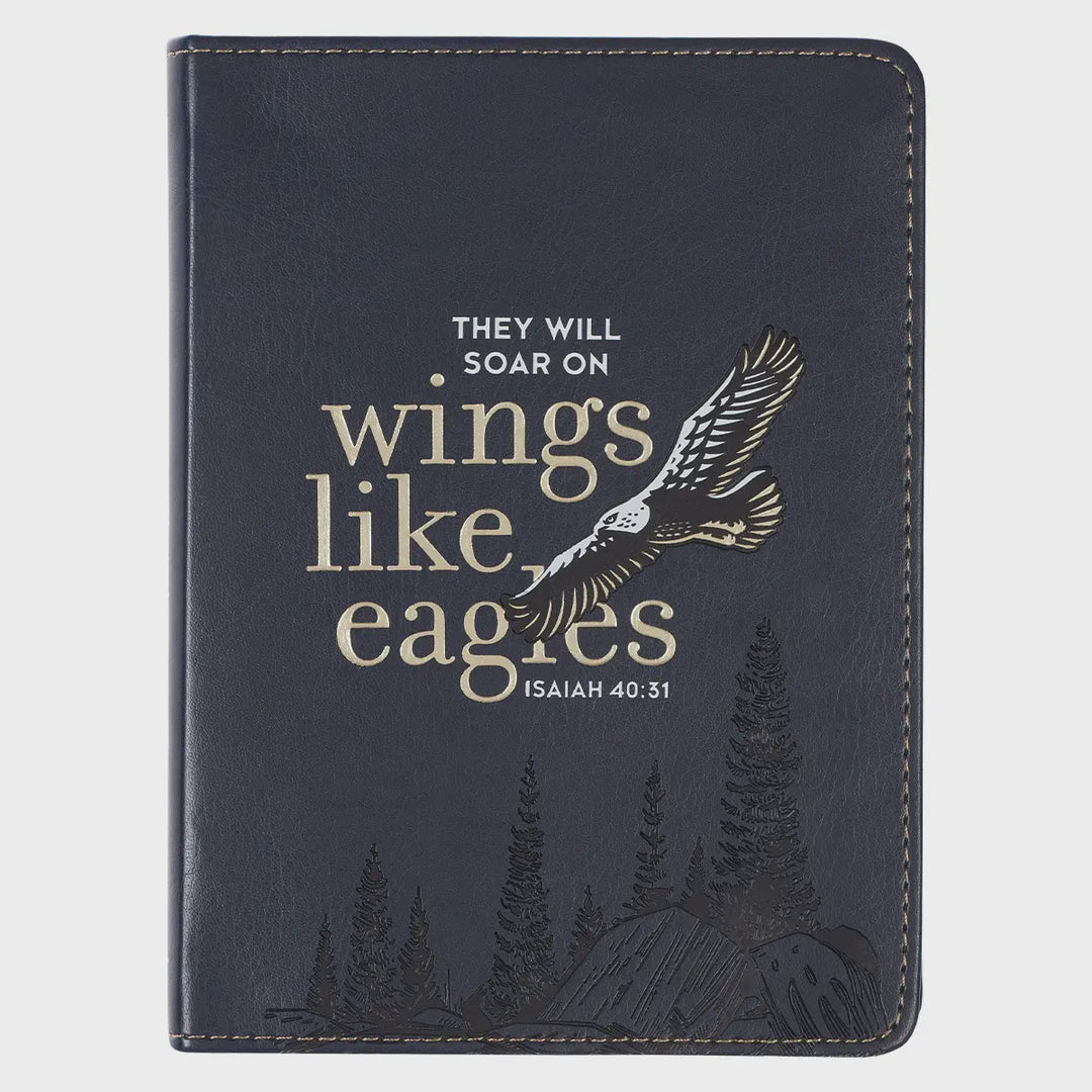 Christian Art Gifts Journal Handy Navy Wings Like Eagles Isa. 40:31