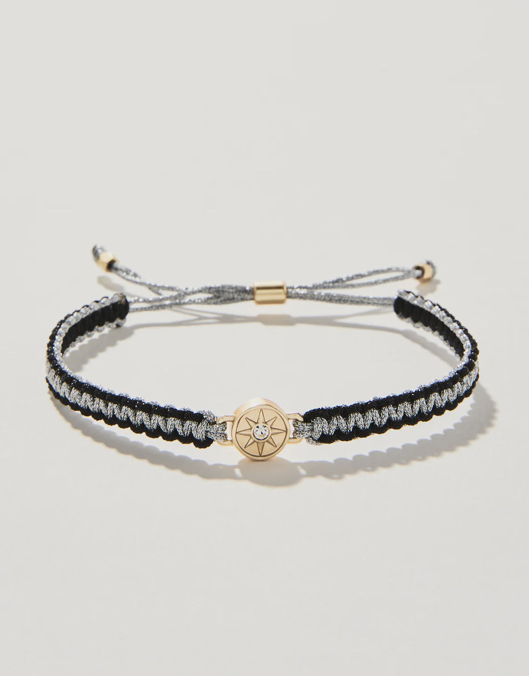 Spartina 449 Friendship Bracelet Metallic Black Silver-Star