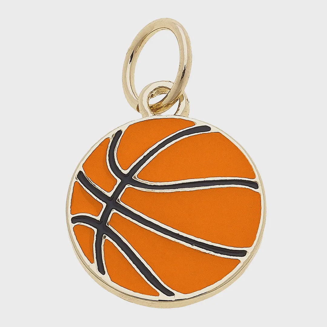 Canvas Basketball Enamel Charm