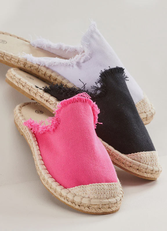 Charlie Paige Flat Canvas Mule Espadrille