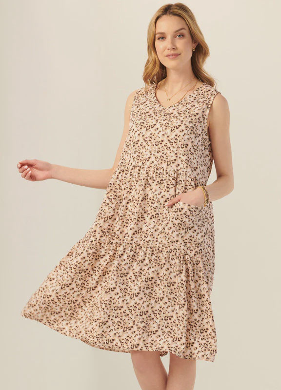 Charlie Paige Chloe Leopard Baby Doll Dress