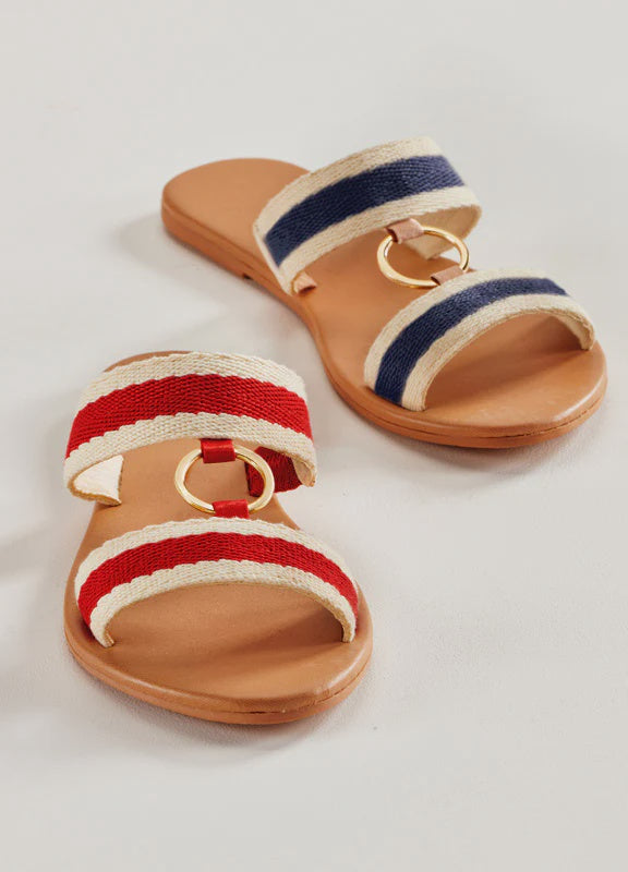 Charlie Paige Canvas Strap Slide in Sandal