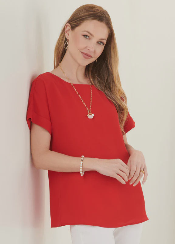 Charlie Paige Rhea Boat Neck Blouse