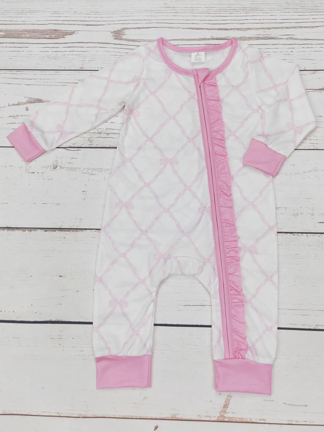 Sassy Kids Baby Pink Bow Zippy Sleeper