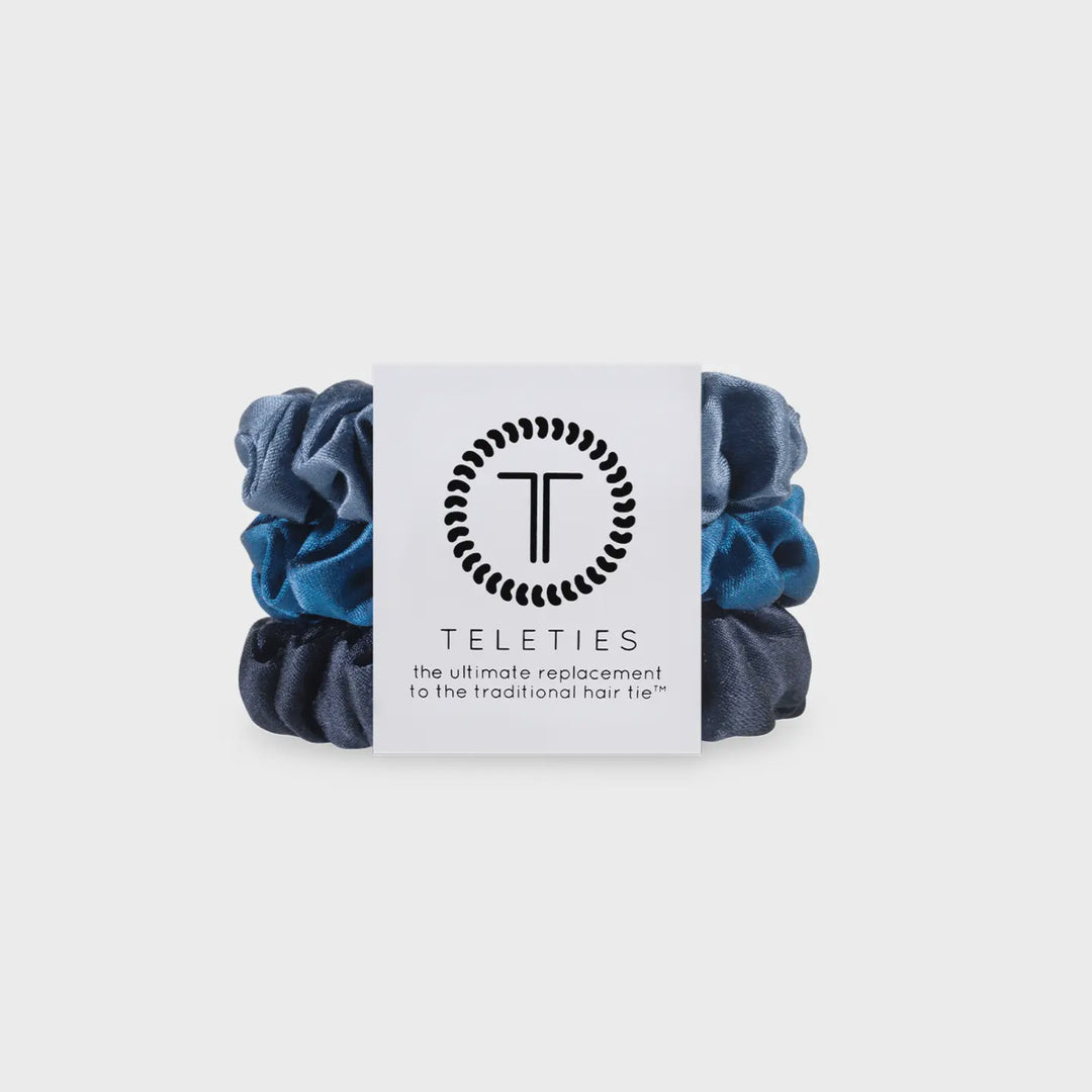 Teleties Midnight Rain Small Silk Hair Scrunchies