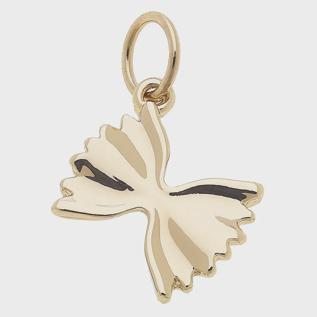 Canvas Bowtie Pasta Charm in Shiny Gold