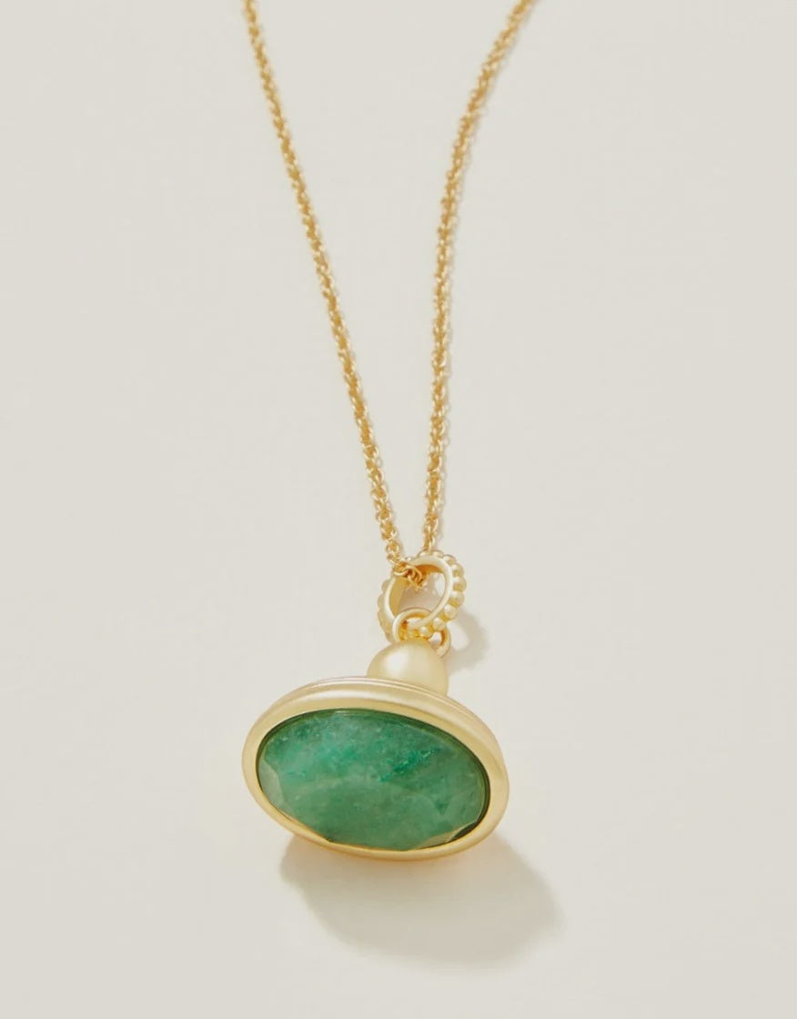 Spartina Fob Necklace 17" Green Aventurine