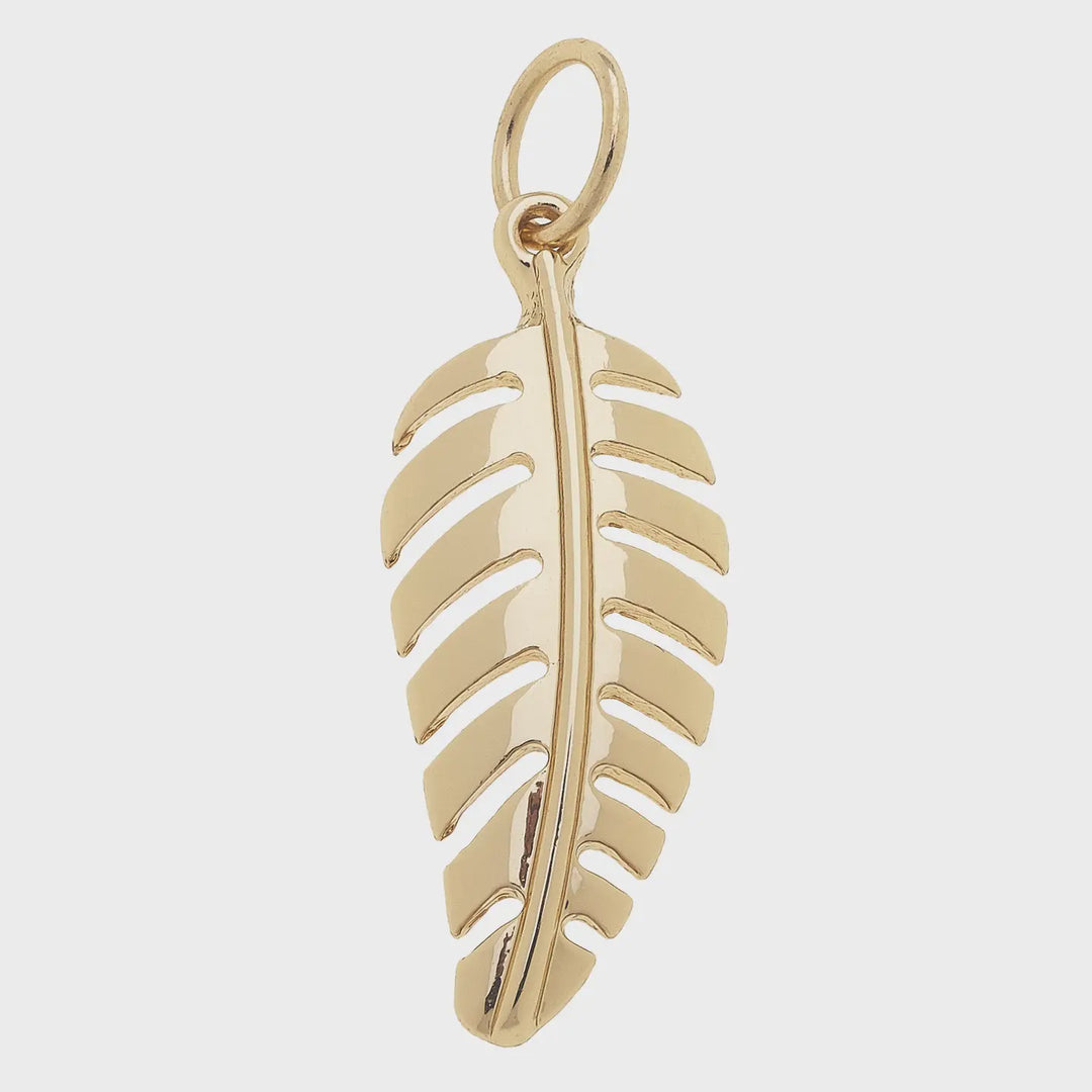 Canvas Palm Leaf Charm in Shiny Gold