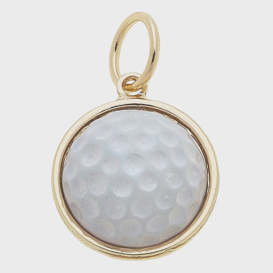 Canvas Golf Ball Enamel Charm in White