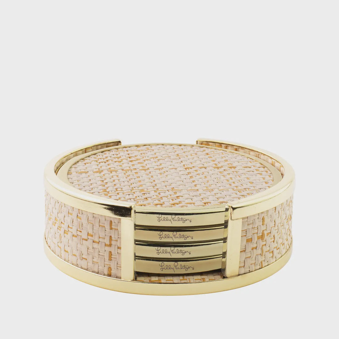 Lilly Pulitzer Raffia Coaster Set