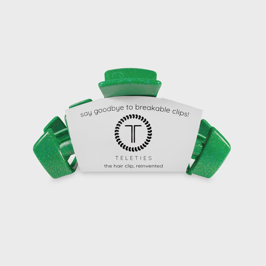 Teleties Classic Hair Clip | Medium | Shamrock Shimmer