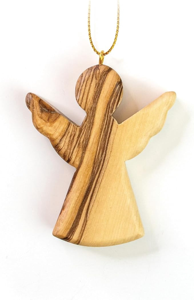 Holy Land Olive Wood Christmas Ornaments-Angel