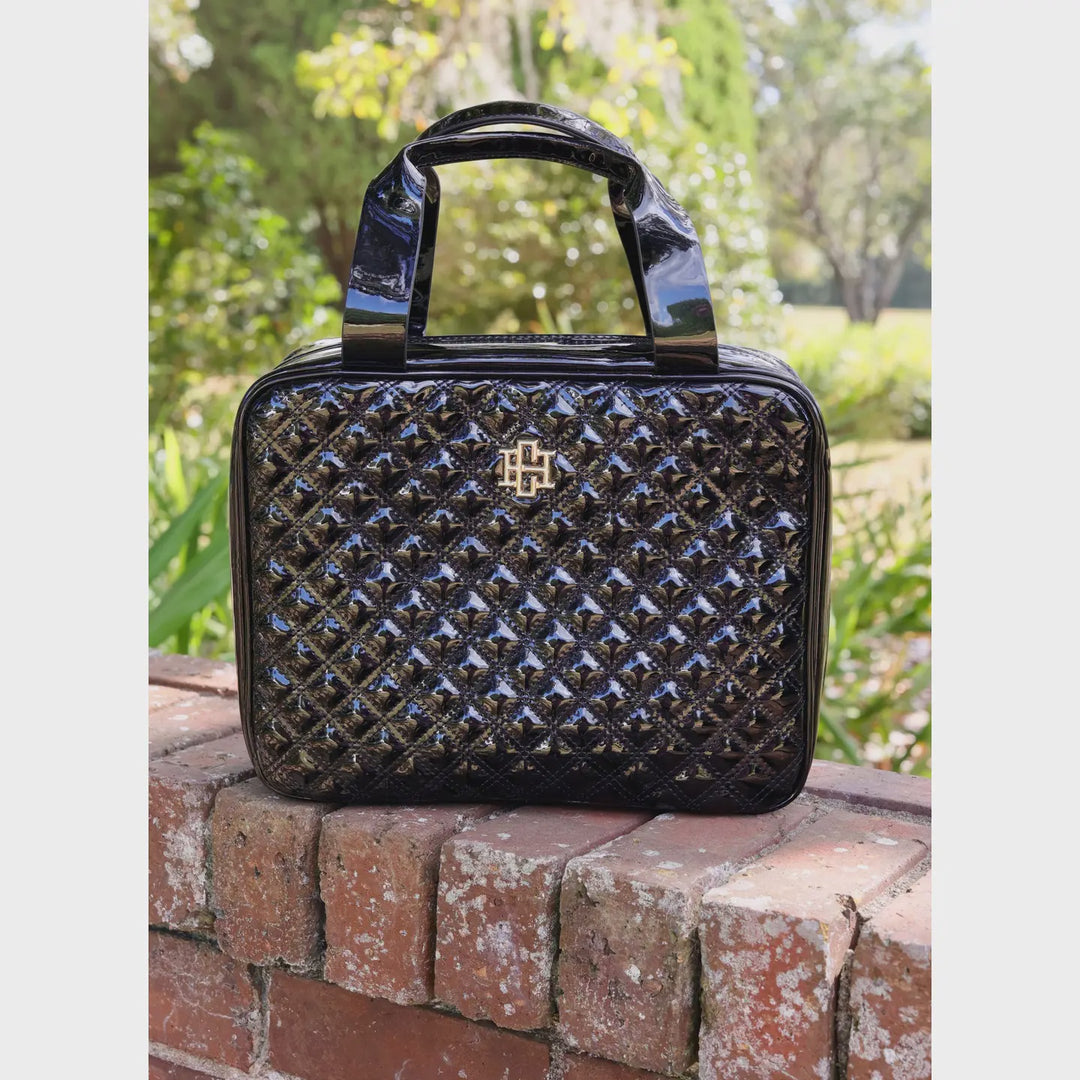 Caroline Hill Punta Cana Large Case Black Patent Sq