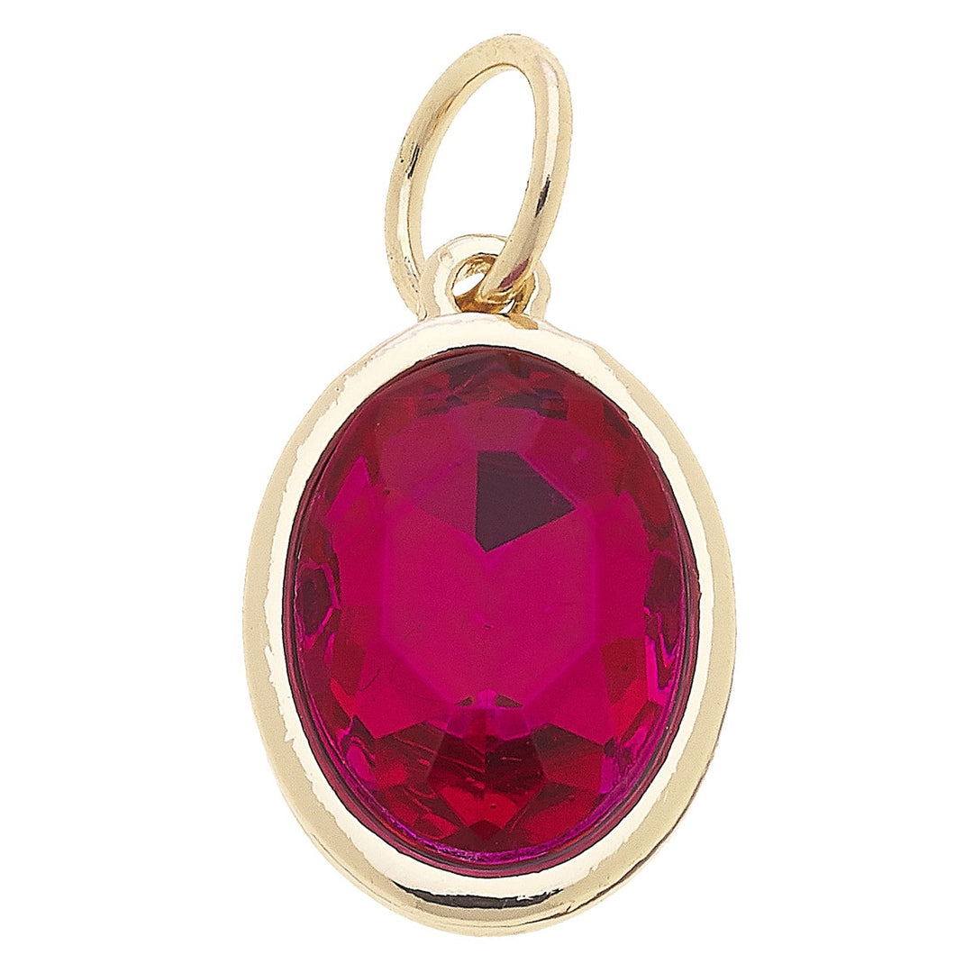 Canvas Glass Birthstone Charm - July/ Ruby