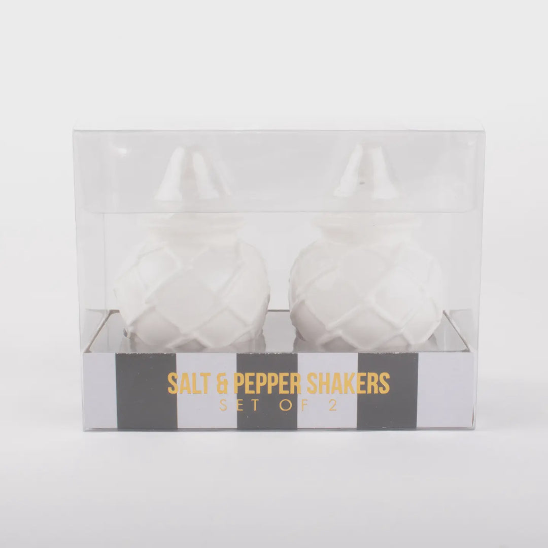 Oak Lane White Textured Jar Salt & Pepper Shaker Boxed Set