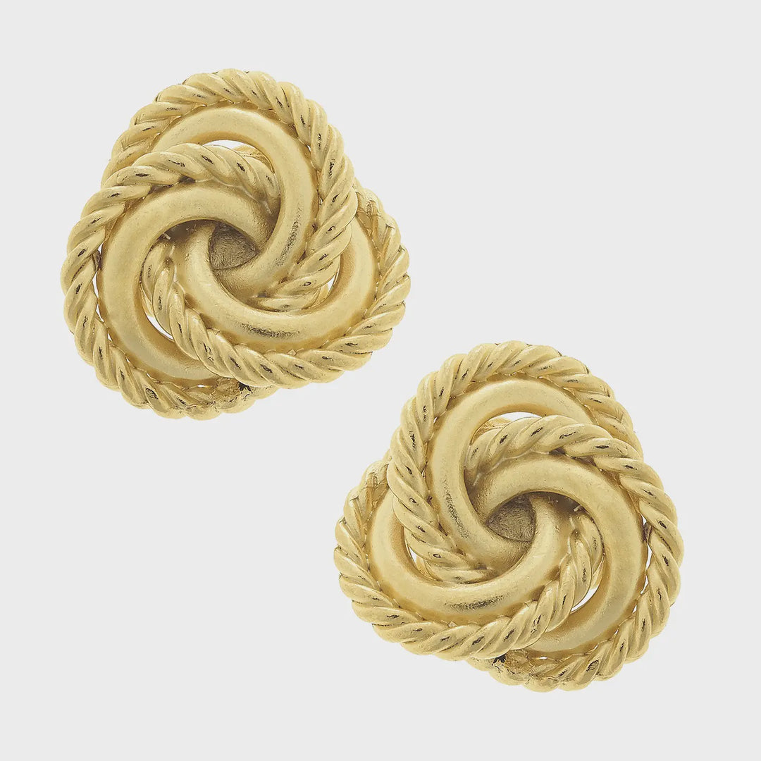 Susan Shaw Gold Knot Pierced Earrings