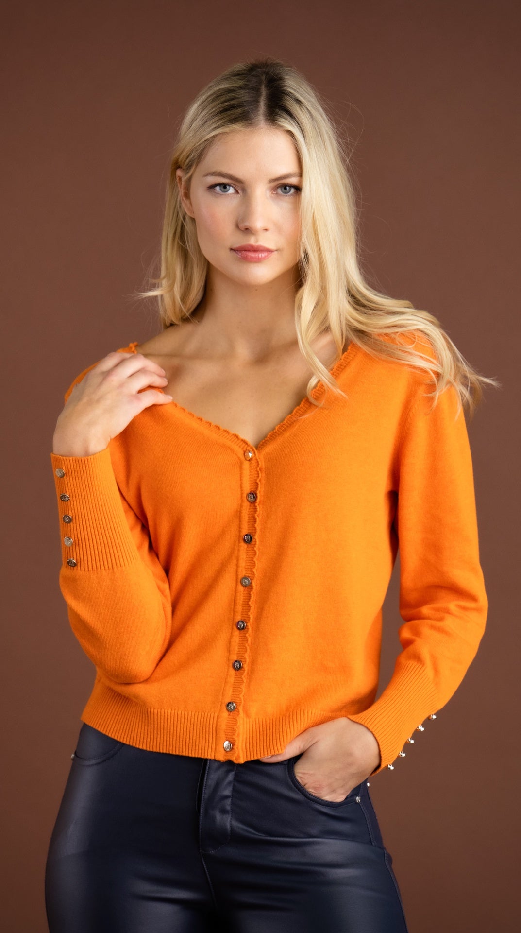 Marble Fashions Relaxed Fit Scalloped Neck Line